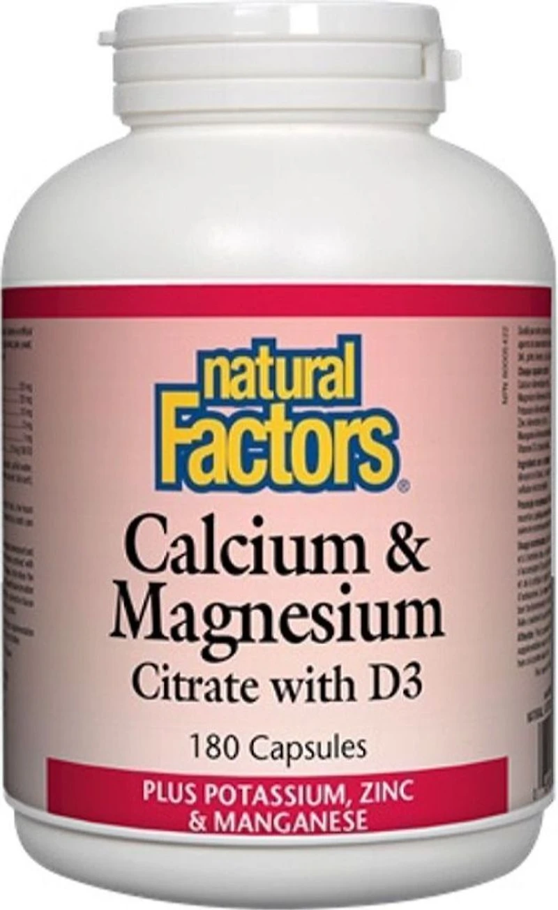 NATURAL FACTORS Calcium Magnesium Citrate (180 caps)
