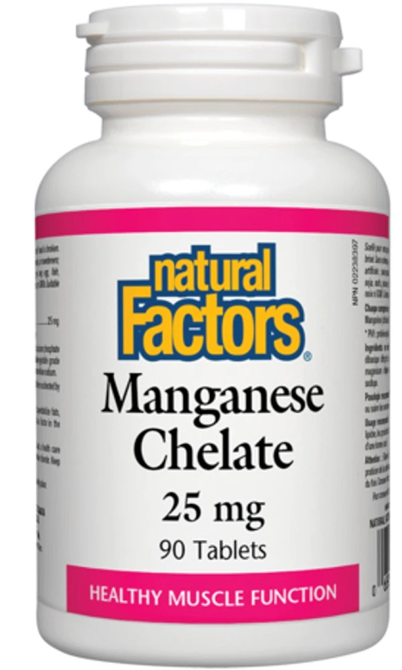 NATURAL FACTORS Manganese Chelate (25mg - 90 tabs)