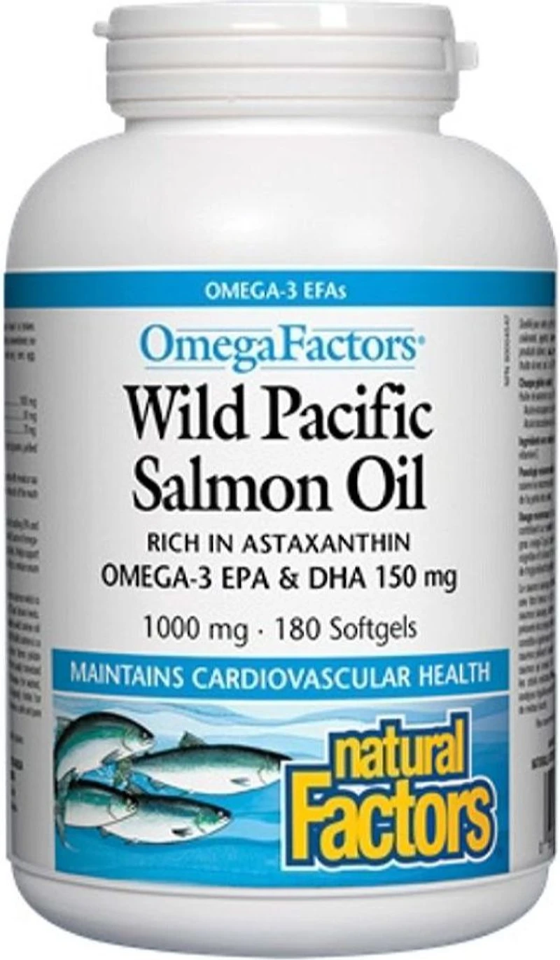 NATURAL FACTORS Wild Pacific Salmon Oil (1000 mg - 180 caps)