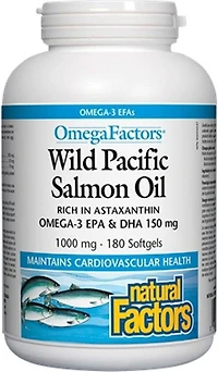 NATURAL FACTORS Wild Pacific Salmon Oil (1000 mg - 180 caps)