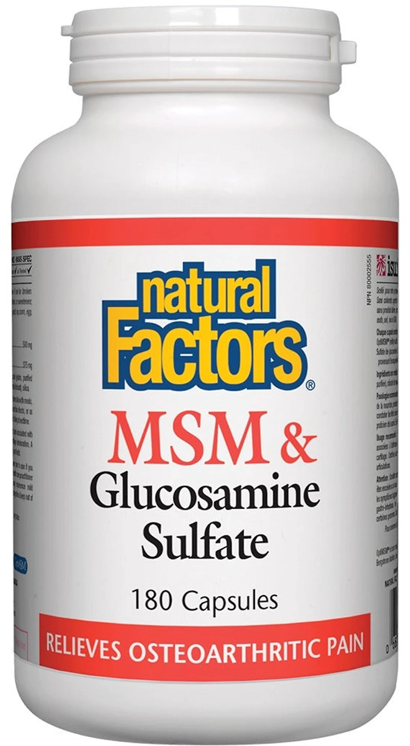 NATURAL FACTORS MSM & GLS (180 caps)