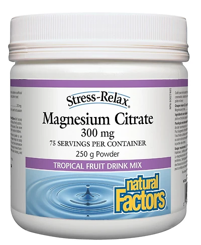 NATURAL FACTORS Magnesium Citrate (Tropical Fruit - 250 gr)