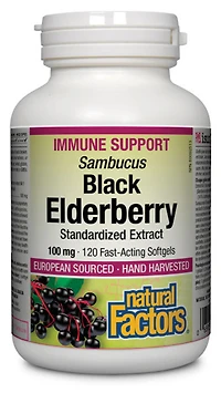 NATURAL FACTORS Black Elderberry (100 mg - 120 sgels)