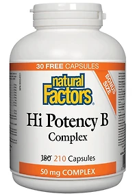 NATURAL FACTORS High Potency B-Complex (50 mg -  210 caps)