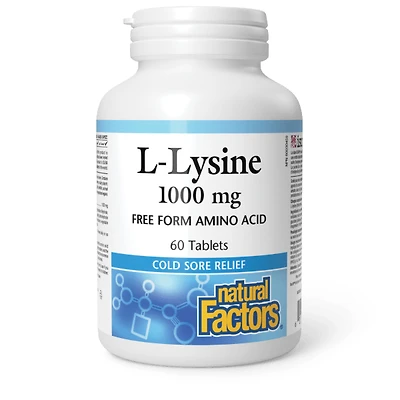 NATURAL FACTORS L-Lysine Amino Acid (1000 mg)