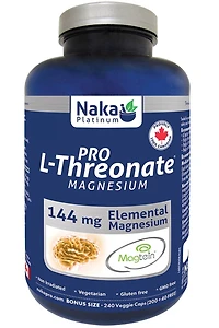 NAKA Platinum Pro L-Threonate Magnesium (144 mg - 240 veg caps)