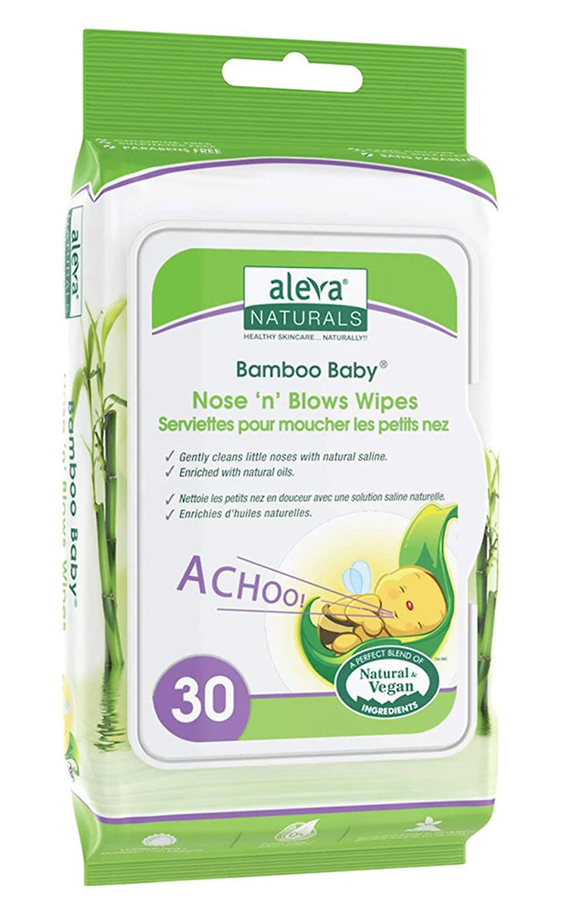 ALEVA NATURALS Bamboo Baby Nose n Blows Wipes (30 pk)