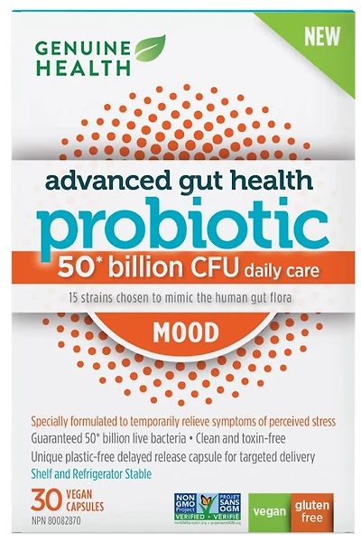 GENUINE HEALTH Advanced Gut Health Probiotic MOOD (50Billion CFU - 30 Capsules)