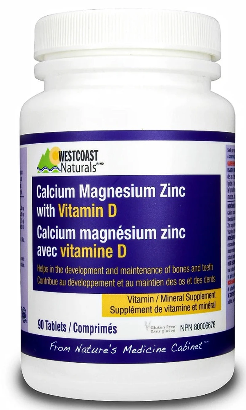 WESTCOAST NATURALS Calcium Magnesium Zinc with Vit D (200 tabs)