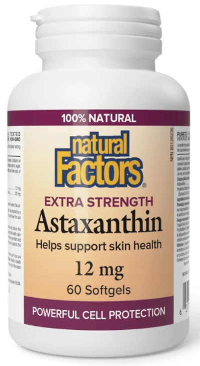 NATURAL FACTORS Astaxanthin Extra Strength (12 mg - 60 sgels)