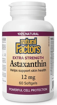 NATURAL FACTORS Astaxanthin Extra Strength (12 mg - 60 sgels)