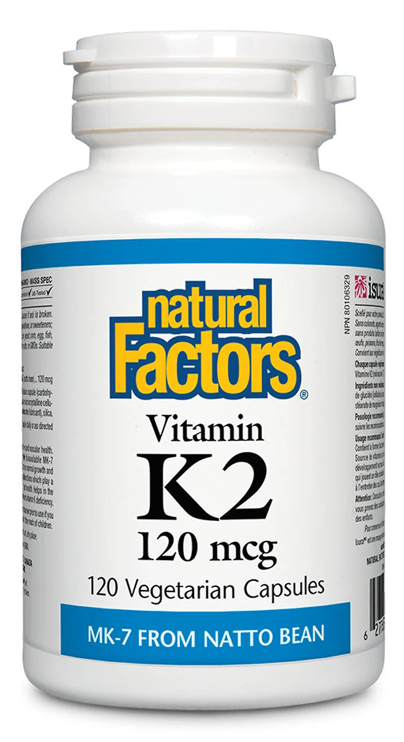 NATURAL FACTORS Vitamin K2 (120 mcg - 120 veg caps)