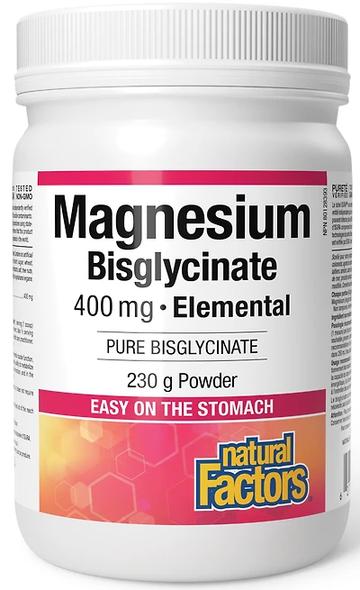 NATURAL FACTORS Magnesium Bisglycinate 400 mg Powder