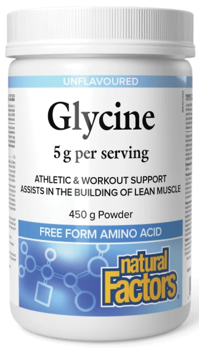 NATURAL FACTORS Glycine Powder (Unflavoured - 450 g)