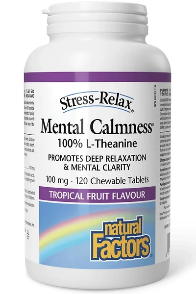 NATURAL FACTORS STRESS RELAX Mental Calmness (100 mg - 120 chewables)