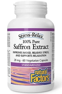 NATURAL FACTORS STRESS RELAX Saffron Extract (28 mg - 60 v-caps)