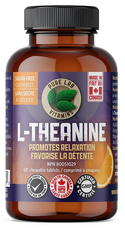 PURE LAB VITAMINS L-Theanine (125 mg - 60 chewable)