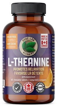 PURE LAB VITAMINS L-Theanine (125 mg - 60 chewable)