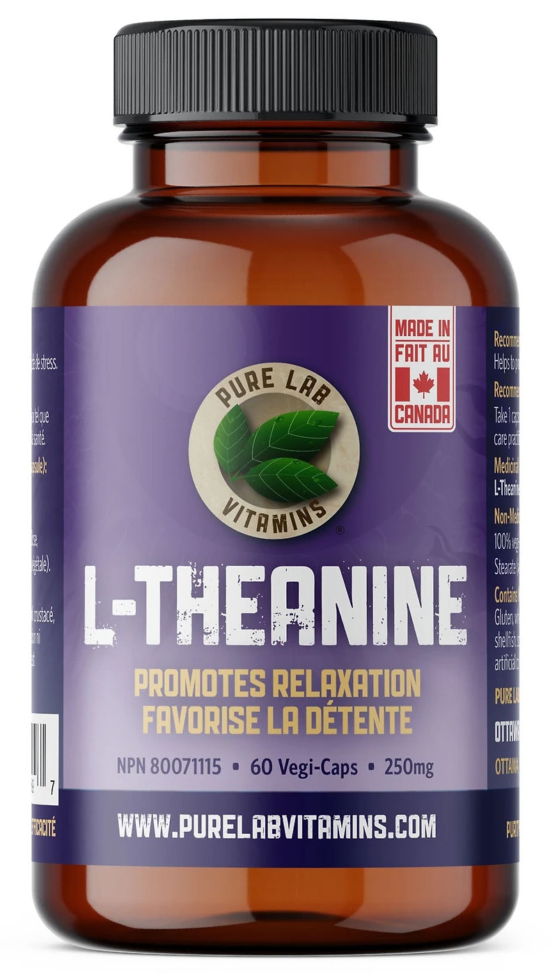 PURE LAB VITAMINS L-Theanine (250 mg - 60 veg caps)