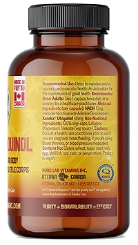 PURE LAB VITAMINS NADH+Ubiquinol (60 veg caps)