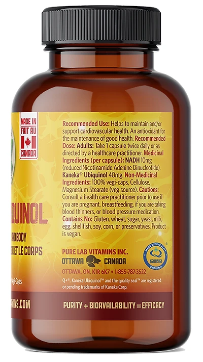 PURE LAB VITAMINS NADH+Ubiquinol (60 veg caps)