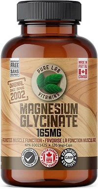 PURE LAB VITAMINS Magnesium Glycinate (120 veg caps)