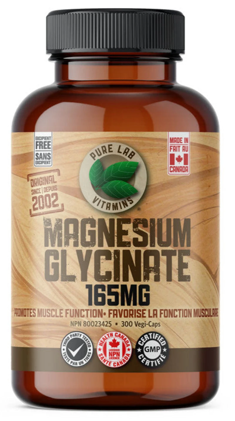 PURE LAB VITAMINS Magnesium Glycinate (300 veg caps)