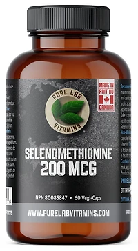 PURE LAB VITAMINS Selenomethionine (200 mcg - 60 veg caps)