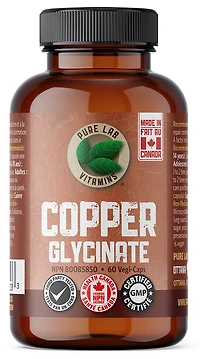 PURE LAB VITAMINS Copper Glyciante (60 veg caps)