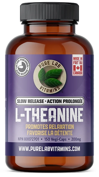 PURE LAB VITAMINS L-Theanine Slow Release (200 mg - 150 veg caps)