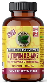 PURE LAB VITAMINS Vitamin K2- MK7 (90 veg caps)