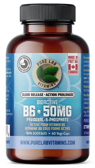 PURE LAB Bioactive B6  50 mg (Slow Release - 60 veg caps)