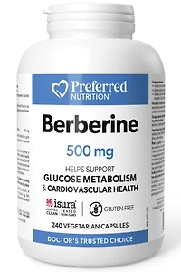 PREFERRED NUTRITION Berberine (500 mg - 240 veg caps)