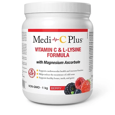 Medi-C Plus Vitamin C & L-Lysine with Magnesium Ascorbate (Berry - 1 KG) (Berry - 1 KG)