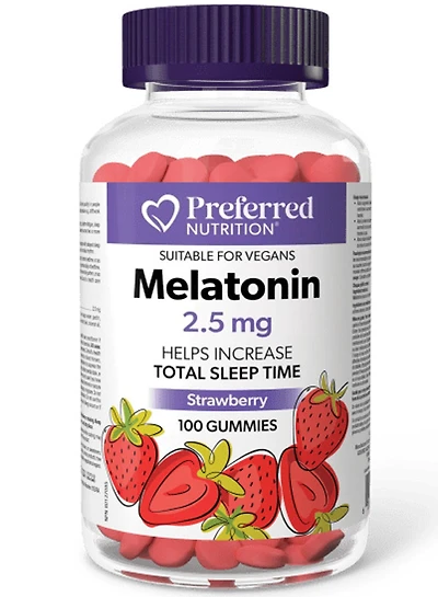 PREFERRED NUTRITION Melatonin (2.5 mg - 100 gummies)