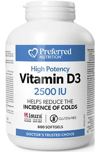 PREFERRED NUTRITION Vitamin D3 (2500 IU - 600 sgls)