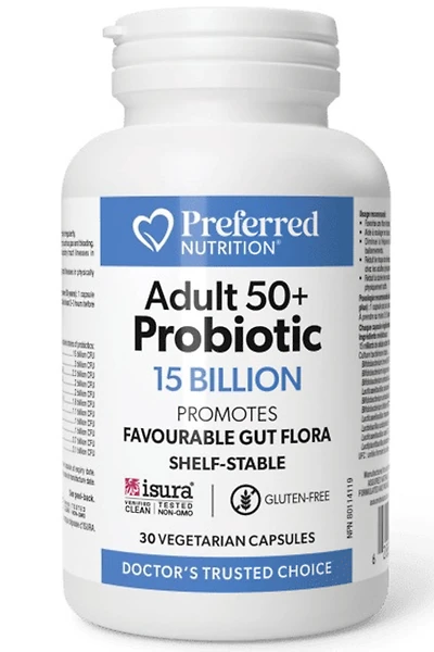 PREFERRED NUTRITION Adult 50+ Probiotic (15 Billion - 30 veg caps)