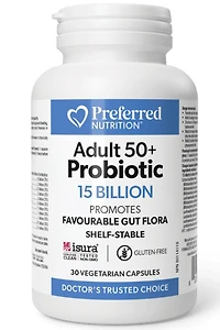 PREFERRED NUTRITION Adult 50+ Probiotic (15 Billion - 30 veg caps)