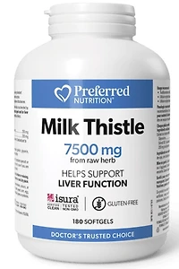 PREFERRED NUTRITION Milk Thistle (7500 mg - 180 sgels)