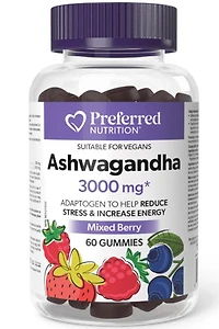PREFERRED NUTRITION Ashwaganda (3000 mg - 60 gummies)