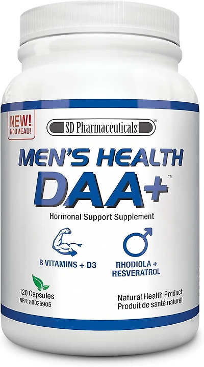 SD PHARMACEUTICALS Men's Health DAA+ ( D-Aspartic Acid - 120 Caps)