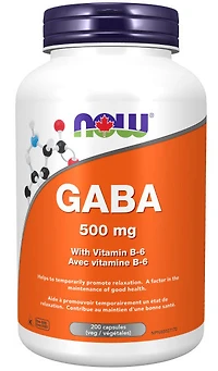 NOW Gaba 500 Mg - with B6 (200 caps)