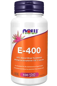 NOW E-400 IU (100% Natural Mixed Tocopherols - 100 sgels)