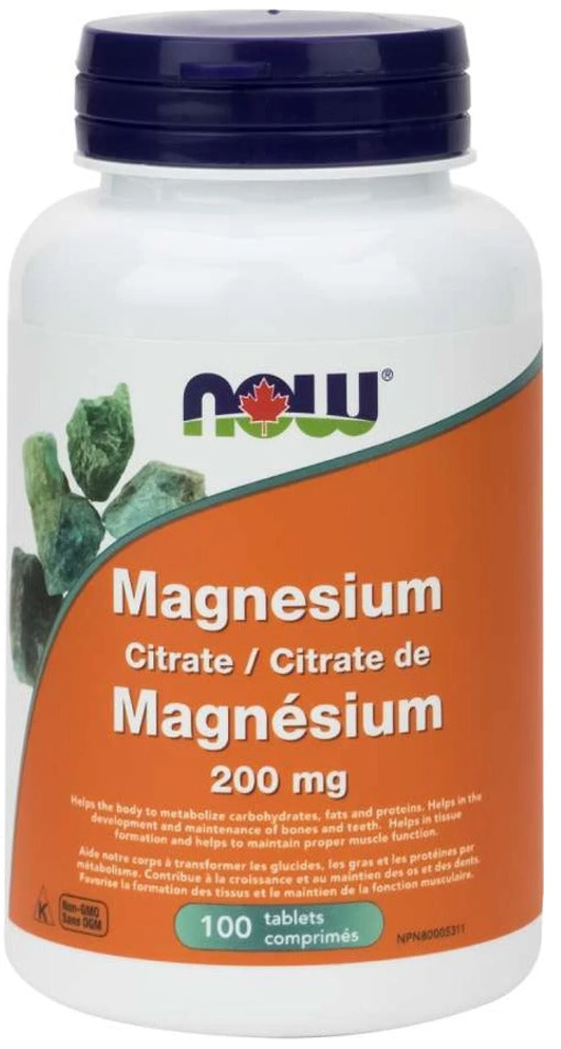 NOW Magesium Citrate (200 mg - 100 tabs)