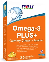 NOW Omega 3 PLUS Gummy Chews (Citrus Fruit Flavour - 36 pk)