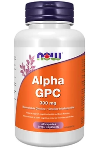 NOW Alpha GPC (Bioavailable Choline 300 mg 60 vcaps)