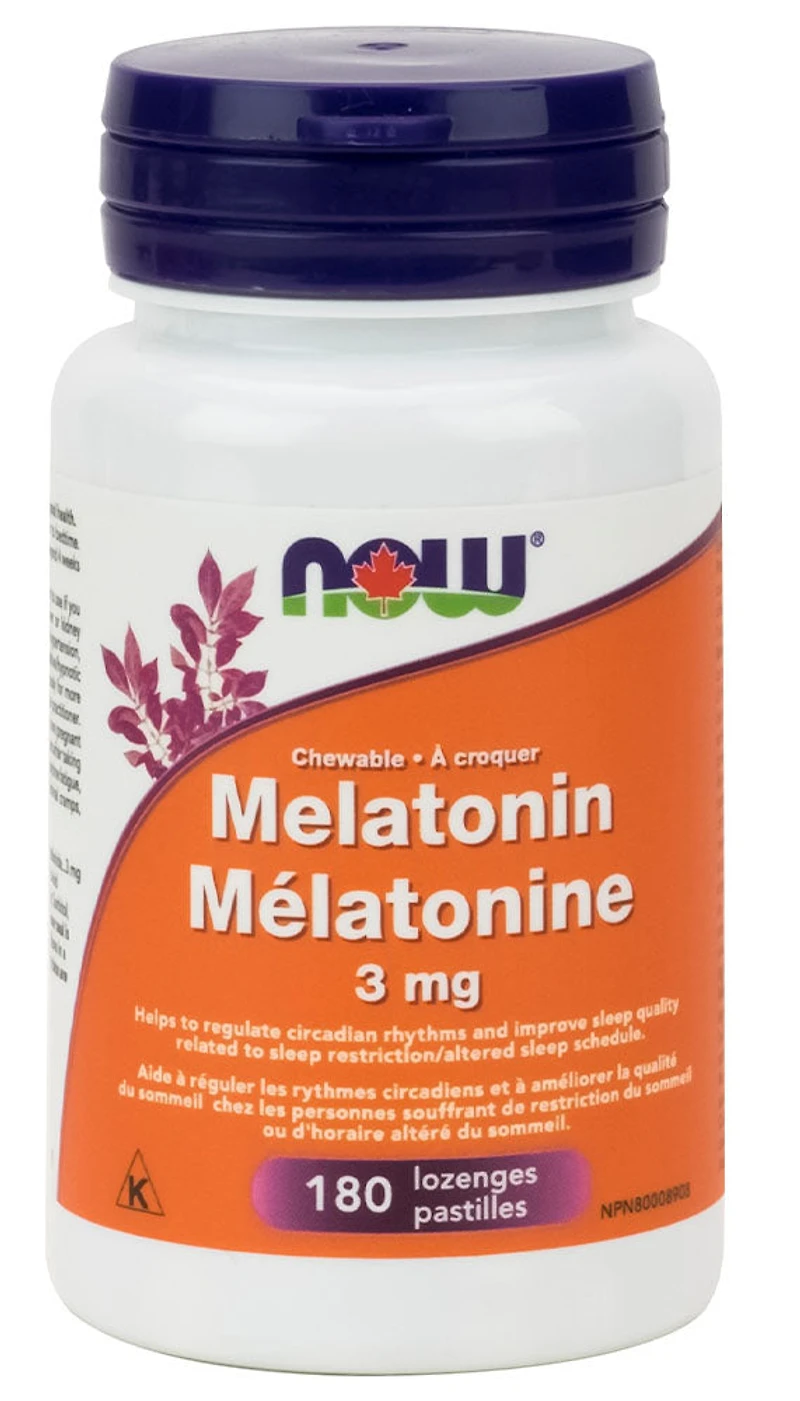 NOW Melatonin Chewable (3 mg - 180 lozenges)