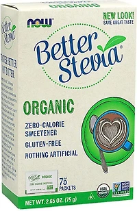 NOW Better Stevia Organic Stevia w/inulin ( 75 pkts )