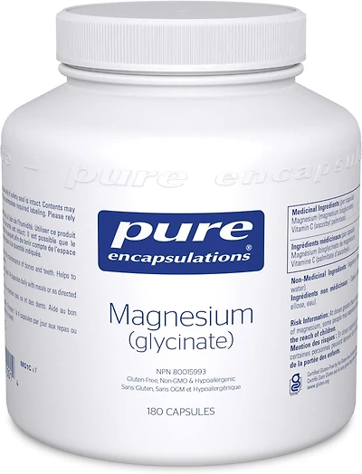 PURE ENCAPSULATIONS Magnesium (glycinate - 180 veg caps)