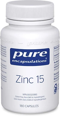 PURE ENCAPSULATIONS Zinc 15 (180 veg caps)